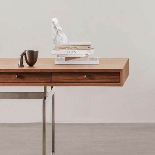 Brown Office Desk in Wood and Steel by Bodil Kjær For Sale - Image 8 of 9