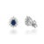 Blue Sapphire & Diamond Vintage Stud Earrings in 14k Gold- 2 Pieces For Sale In New York - Image 6 of 14