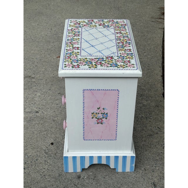 Mackenzie Childs Mackenzie Childs Style Petite 3 Drawer Nightstand For Sale - Image 4 of 12