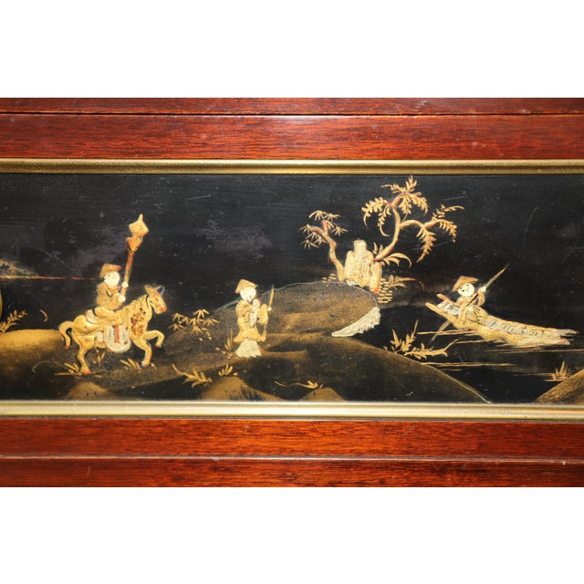 1940s Signed Maison Jansen Brass Mounted Chinoiserie Marble Top Louis XVI Commode For Sale - Image 12 of 14