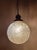 Vintage Spherical Ceiling Lamp with Relief Glass Shade on a Brass Mount, 1970s For Sale - Image 3 of 7