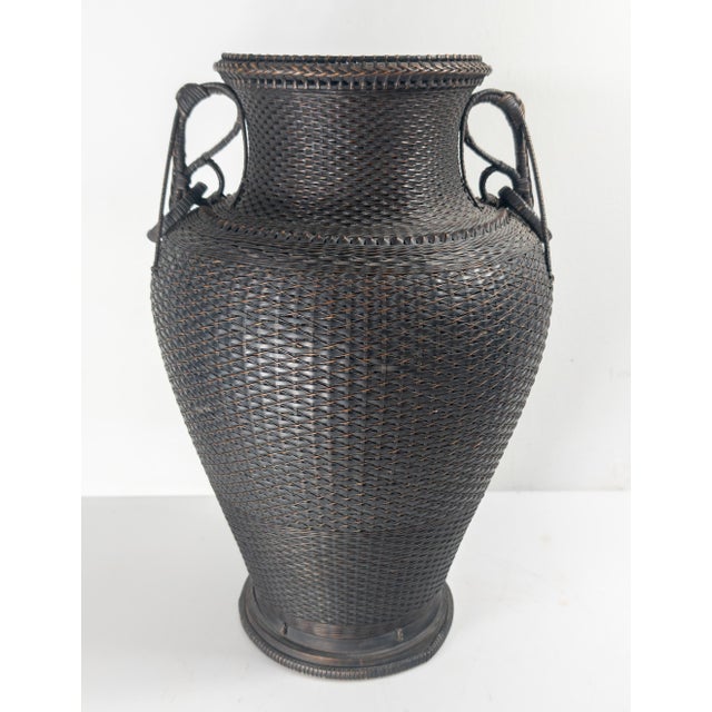 Early 20th Century Japanese Ikebana Woven Flower Arranging Vase, Signed For Sale - Image 4 of 16