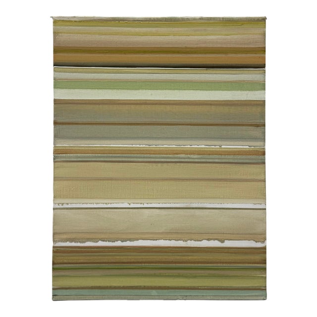 Contemporary Signed Striped Abstract Painting on Canvas For Sale