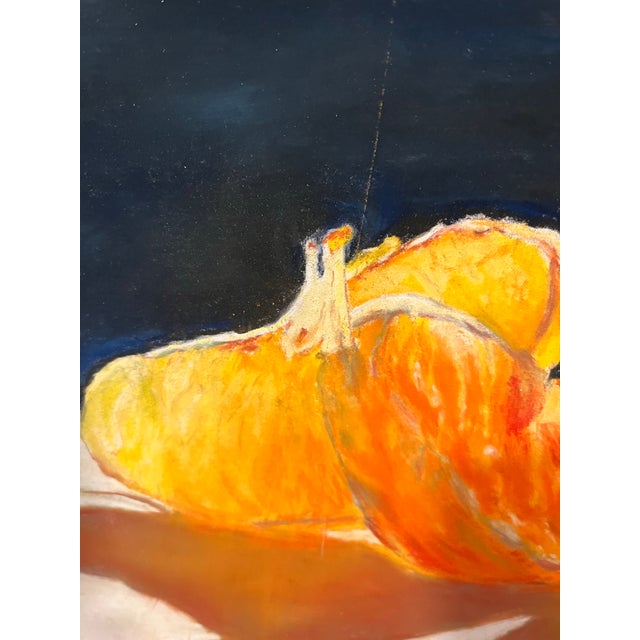 1990s 1990s Original Signed Oil Pastel Still Life – Vibrant Oranges & Yellow Fruit, Unknown Artist For Sale - Image 5 of 6