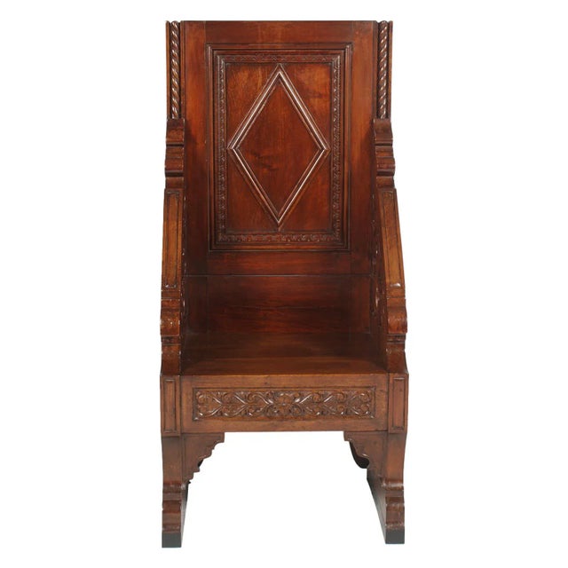 Set of 18th Century Hand-Carved Throne with 2 Crowns For Sale - Image 3 of 15