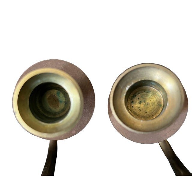 Vintage Brass Pineapple Candle Wall Sconces - a Pair For Sale - Image 12 of 12