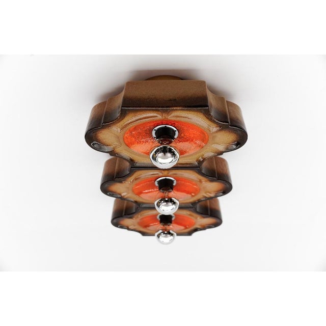 Metal Mid-Century Modern Ceramic Wall Lights, 1960s, Set of 3 For Sale - Image 7 of 14