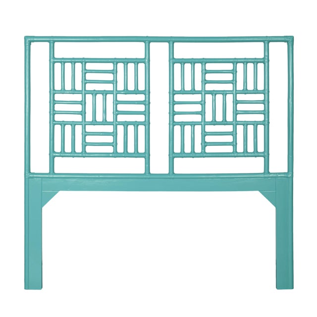 Not Yet Made - Made To Order Finn Platform Bed Queen - Turquoise For Sale - Image 5 of 12