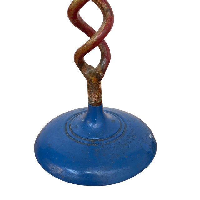 Metal Modern Regency Blue and Gilt Brass Candlesticks, 1950s, Set of 2 For Sale - Image 7 of 12