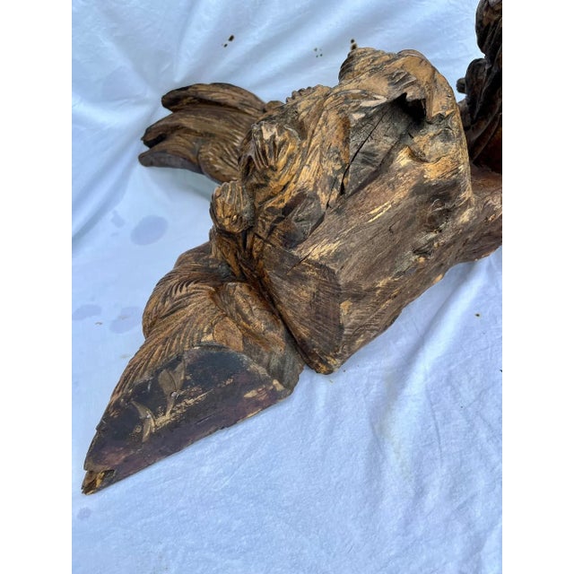 Gothic Rare Large 15th Century Renaissance English Oak Roof Angels Corbel. For Sale - Image 3 of 12