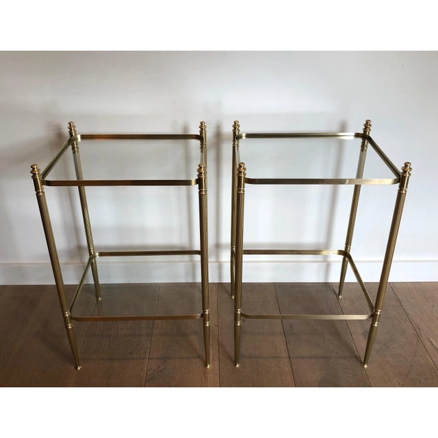 Neoclassical Style Brass Side Tables in the Style of Maison Jansen - A Pair For Sale - Image 6 of 13