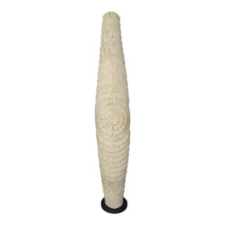 Organic Coastal Sculptural Woven Floor Lamp For Sale