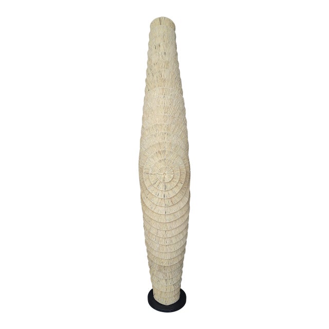 Organic Coastal Sculptural Woven Floor Lamp For Sale