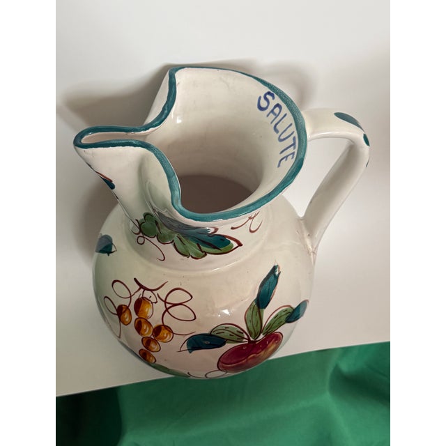 1940's Italian Vintage Hand Painted "Made in Italy Prince Macaroni Spaghetti" Lowell Mass Pitcher For Sale - Image 15 of 16