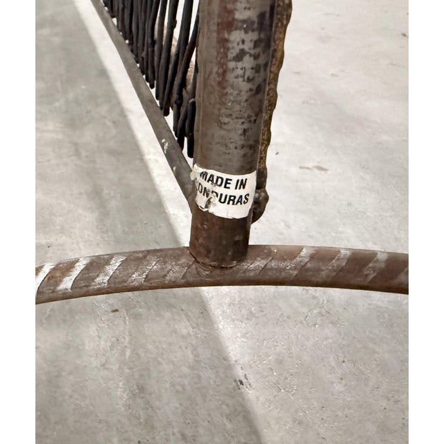 Brutalist Postmodern Hand-Forged Steel Iron Fireplace Screen and Tools For Sale - Image 13 of 14