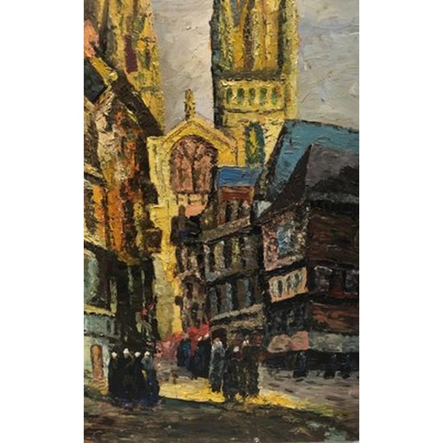 St. Corentin Cathedral in Quimper, Brittany, France, Oil Painting on Plywood For Sale - Image 10 of 13