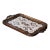 Early 20th Century French Art Populaire Walnut and Glass Serving Tray For Sale