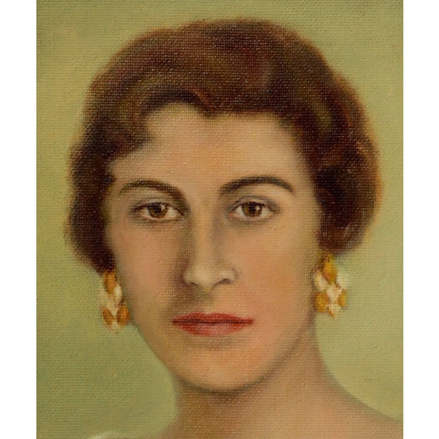 American Mid Century Portrait of the Artist by Myrtle Cureton For Sale - Image 3 of 5