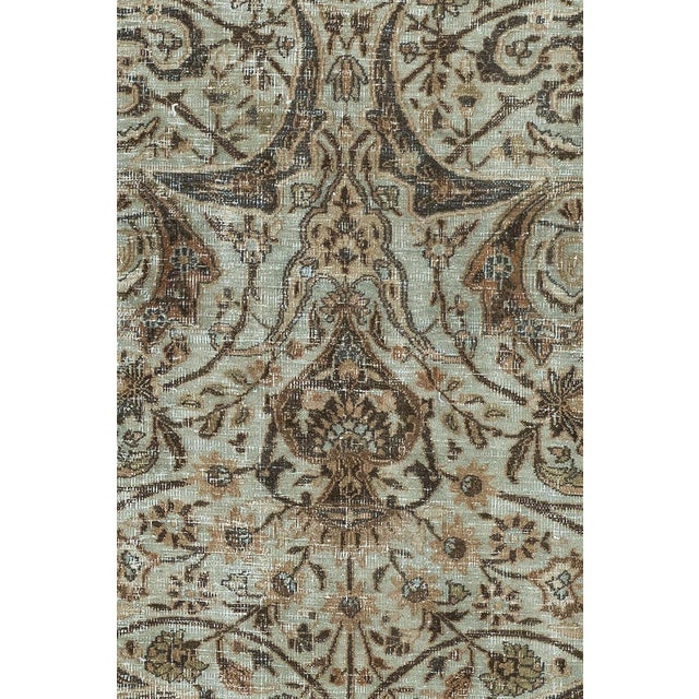 Brown Zabihi Collection Antique Worn Persian Oversize Carpet For Sale - Image 8 of 12