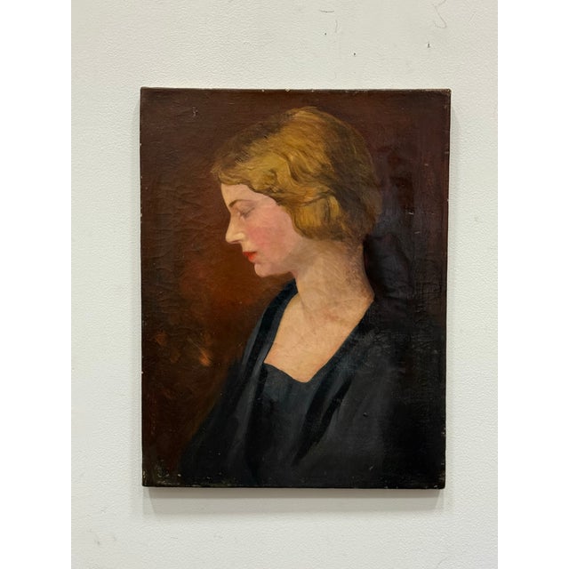 Vintage Early 20Th Century Portrait of a Lady For Sale - Image 4 of 9