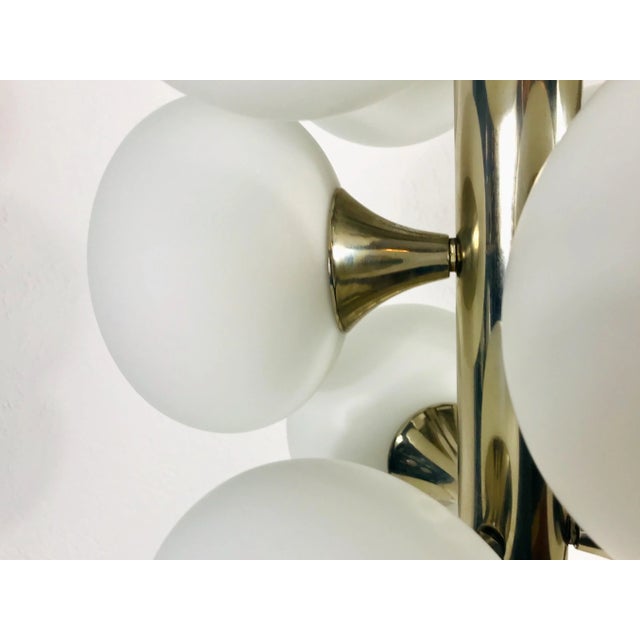 Chrome 1960s Mid-Century Modern Chrome Chandelier by Kaiser, Germany For Sale - Image 8 of 13