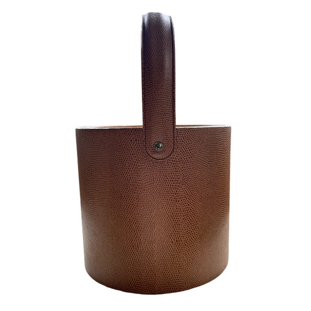 Georges Briard Vintage Georges Briard Faux Snakeskin Ice Bucket in the Style of Hermes For Sale - Image 4 of 10