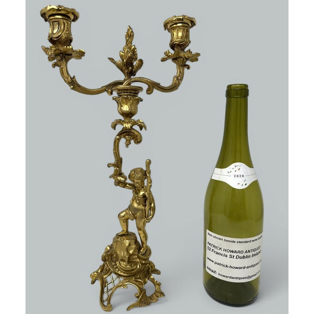 Bronze Antique Gilt Bronze Ormolu Twin Light Candelabra Candlestick Clodion Grand Tour For Sale - Image 8 of 10
