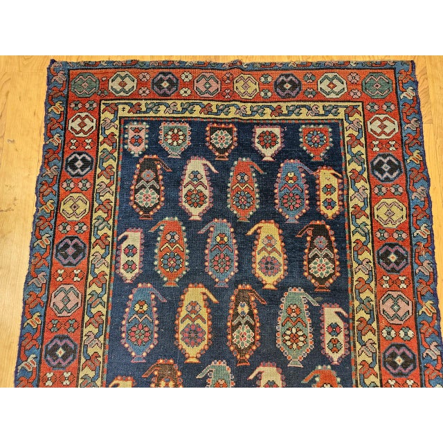 Navy Blue 19th Century Caucasian Kazak Rug, Handwoven Wool, Allover Paisley Design, 4' x 7' For Sale - Image 8 of 15