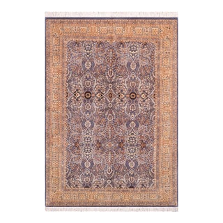 Shabby Chic 1990's Pak-Persian Blue/Beige Wool Rug - 6'2'' X 8'8'' For Sale