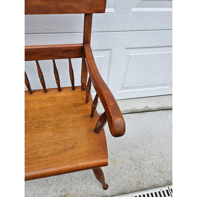 Ethan Allen Heirloom Maple Bench - Three Seat For Sale - Image 10 of 15