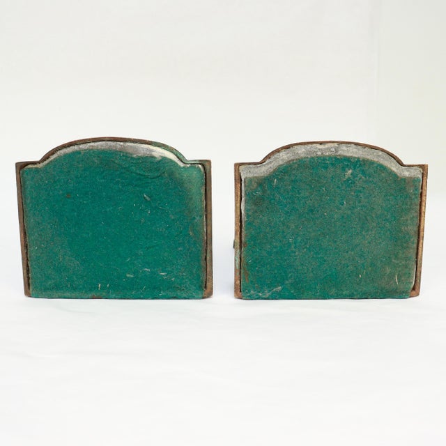 Vintage Bronze George Washington & Mount Vernon Bookends by f.r. Woodward For Sale - Image 9 of 9