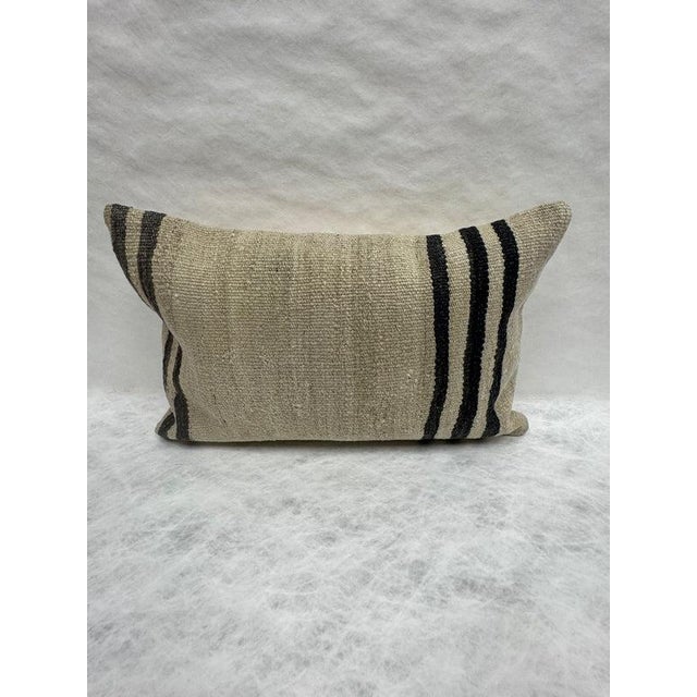 Turkish Hemp Pillow Cushion Natural Beige Black Pillow Cushion Cover 16" x 24" #30092 Enhance your home decor with our...