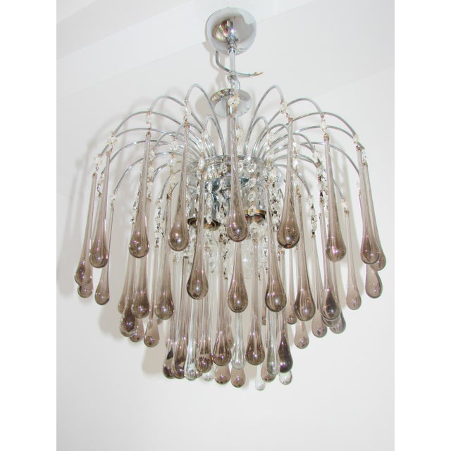 Black Vintage Murano Chandelier by Paolo Venini, Italy, 1970s For Sale - Image 8 of 12