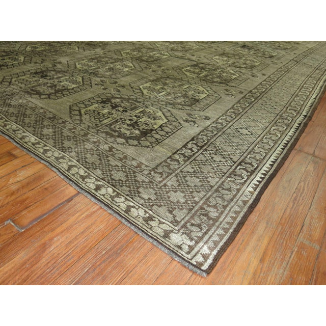Contemporary Zabihi Collection Vintage Ersari Tribal Room Size Rug in Gray and Brown - 8' x 12' For Sale - Image 3 of 18