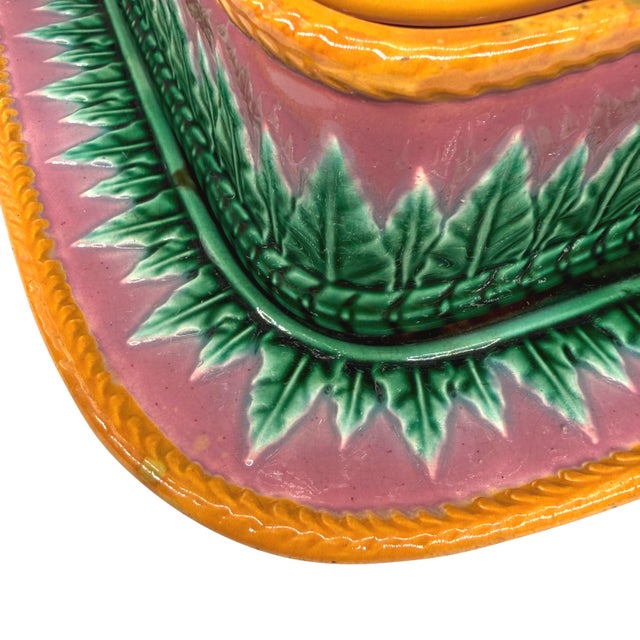 George Jones Majolica Sardine Box on Pink Ground, English, English, Ca. 1870 For Sale - Image 10 of 18