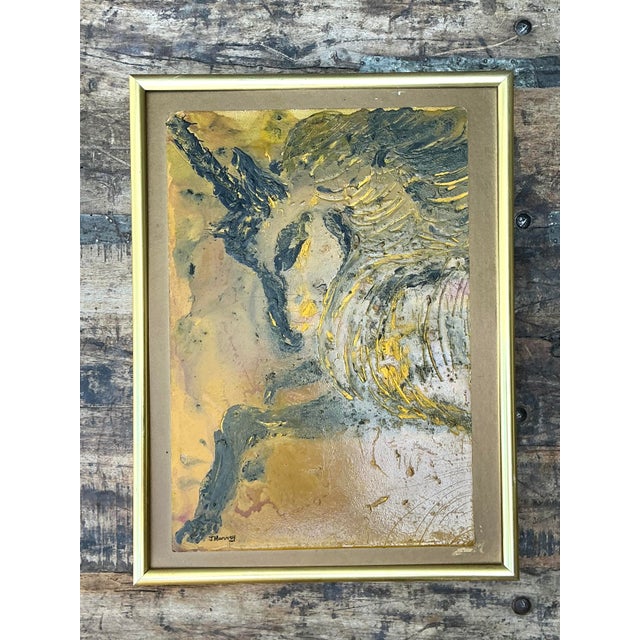 Contemporary Vintage Original Acrylic Oil Painting of Unicorn For Sale - Image 3 of 12
