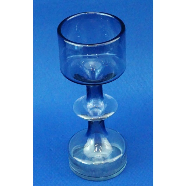 Blue Vintage Finnish Blown Glass Vase by Nuutajarvi Notsjo, 1969 For Sale - Image 8 of 14