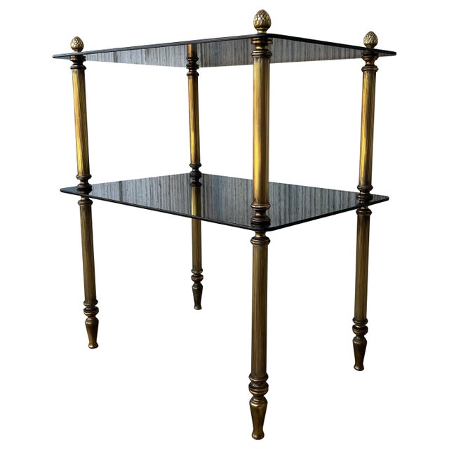 Early 20th Hollywood Regency Bronze Cocktail Table with Smoked Glass For Sale - Image 15 of 18