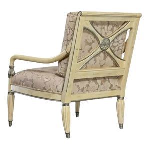 1980’s Neoclassic Large Scale Armchair W/Distressed Finish by Bernhardt From Vargas Fine Furniture