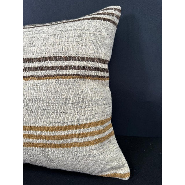 Contemporary Turkish Hemp Pillow Cushion Natural Beige Brown Cushion Cover 20x20 For Sale - Image 3 of 4