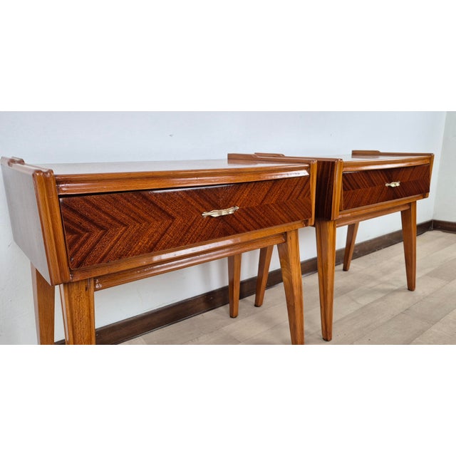 1940s Vintage Art Deco Nightstands, 1940, Set of 2 For Sale - Image 5 of 18