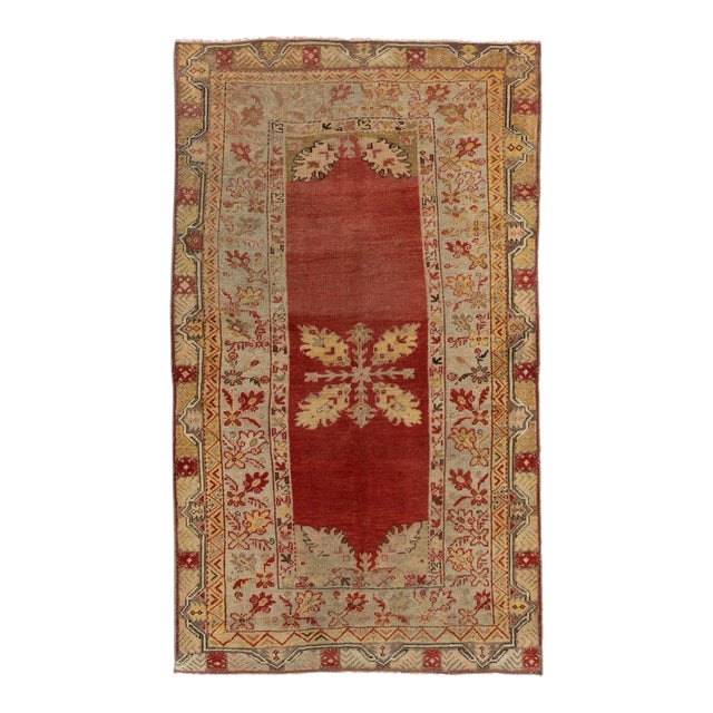 1940s Vintage Turkish Oushak Area Rug 3'5 X 5'8" For Sale