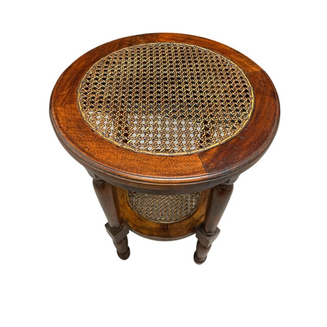 Mahogany Two-Tier Accent Table For Sale In Orlando - Image 6 of 8