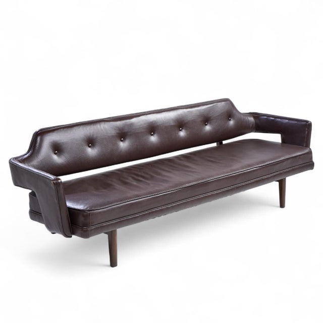 Edward Wormley for Dunbar Model 486 Mid Century Bracket Back Sofa For Sale - Image 9 of 9