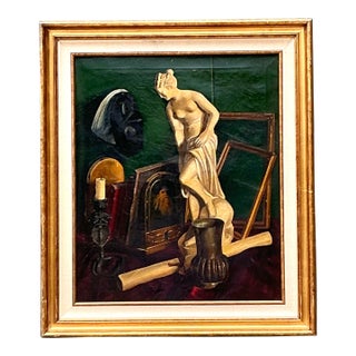Vintage Original Still Life Oil on Canvas For Sale