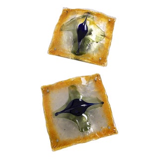 Vintage Murano Glass Wall Lamps by Toni Zocceri for Mazzega, 1960s, Set of 2 For Sale