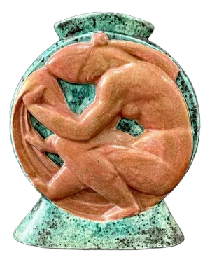 Female Nude Vase by Edouard Cazaux (French, 1889-1974)