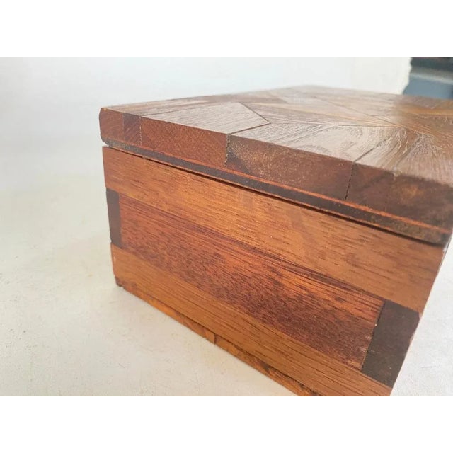 Jewelry Box in Wood with Geometrical Inlays, France, 1970s For Sale - Image 11 of 12