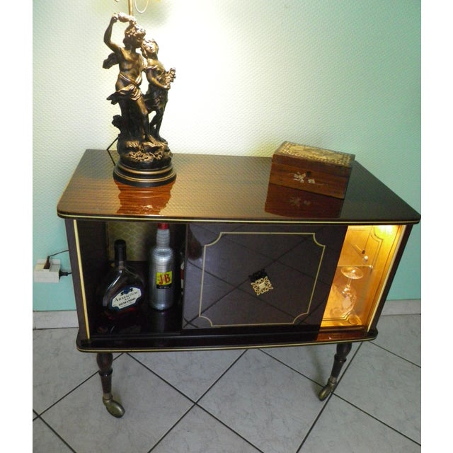 Illuminated Bar Cabinet in Lacquered Wood, 1960s For Sale - Image 18 of 18