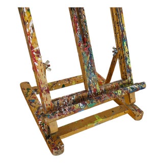 Vintage Mexican Painted Wood Artist Easel For Sale